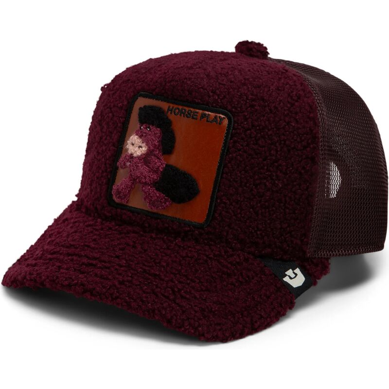 goorin-bros-horse-horsey-double-stuffed-horse-play-the-farm-maroon-trucker-hat