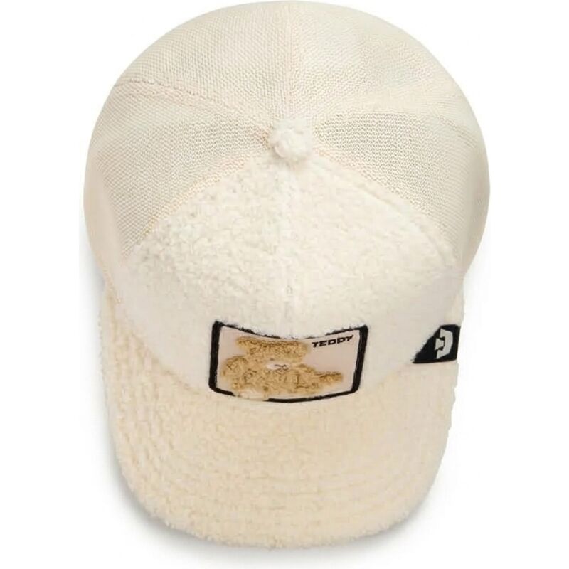 casquette-trucker-beige-ours-en-peluche-teddy-double-stuffed-the-farm-goorin-bros