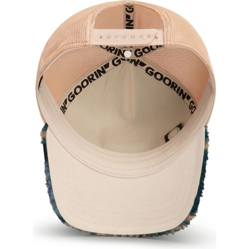 casquette-trucker-verte-et-beige-lapin-en-peluche-bunny-double-stuffed-the-farm-goorin-bros