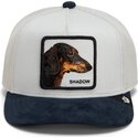 casquette-trucker-bleue-et-beige-pour-enfant-chien-suede-shadow-original-recipe-the-farm-goorin-bros