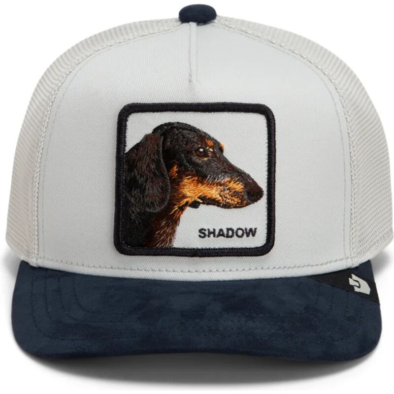 casquette-trucker-bleue-et-beige-pour-enfant-chien-suede-shadow-original-recipe-the-farm-goorin-bros
