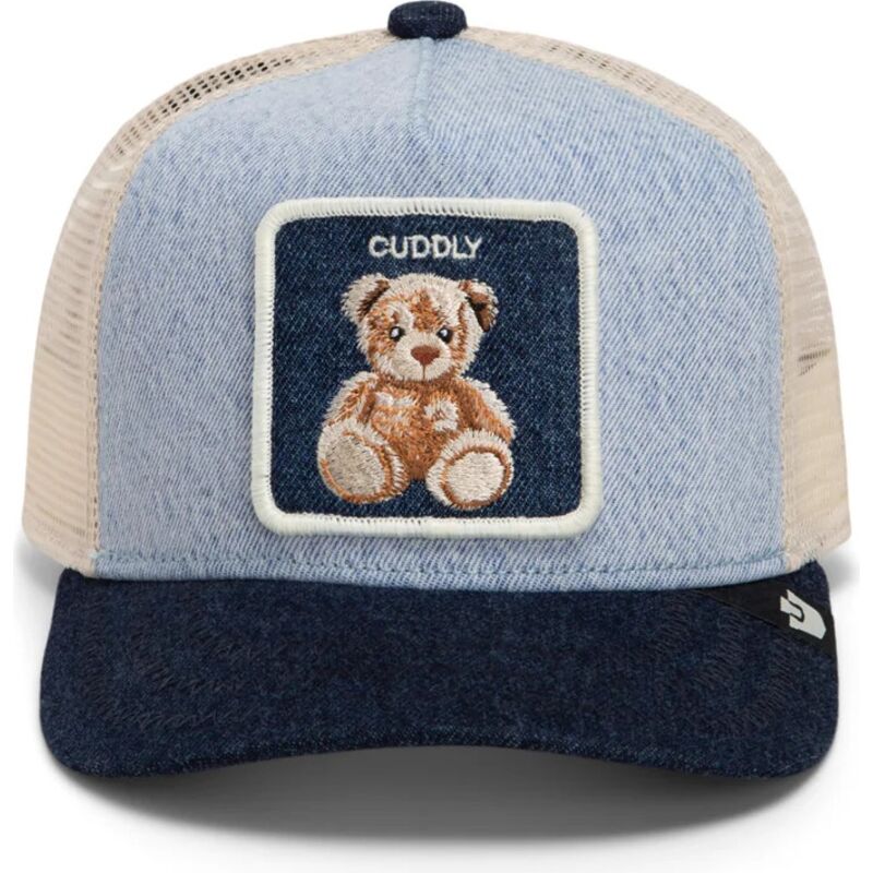 casquette-trucker-bleue-marine-pour-enfant-ours-en-peluche-denim-cuddly-original-recipe-denim-the-farm-goorin-bros