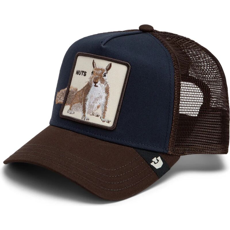 casquette-trucker-marron-et-bleue-marine-ecureuil-over-the-line-squirrel-out-of-bounds-nuts-the-farm-goorin-bros