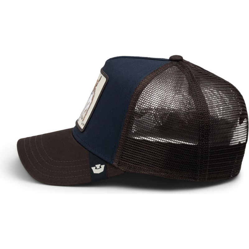 goorin-bros-over-the-line-squirrel-out-of-bounds-nuts-the-farm-brown-and-navy-blue-trucker-hat