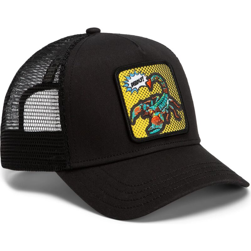 goorin-bros-deadly-scorpion-pop-art-strikes-back-the-farm-black-trucker-hat