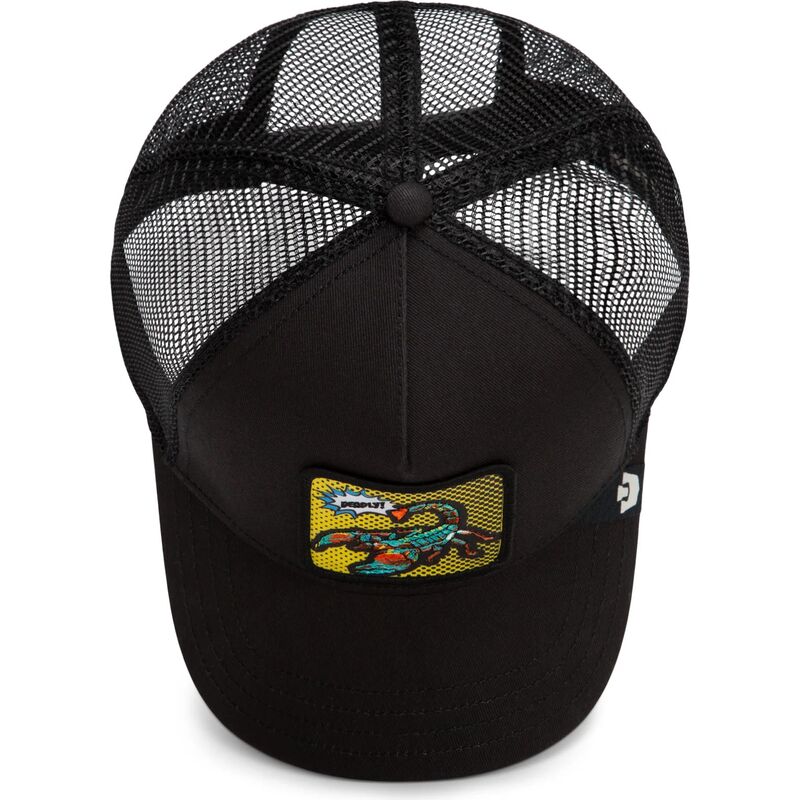casquette-trucker-noire-scorpion-deadly-scorpion-pop-art-strikes-back-the-farm-goorin-bros