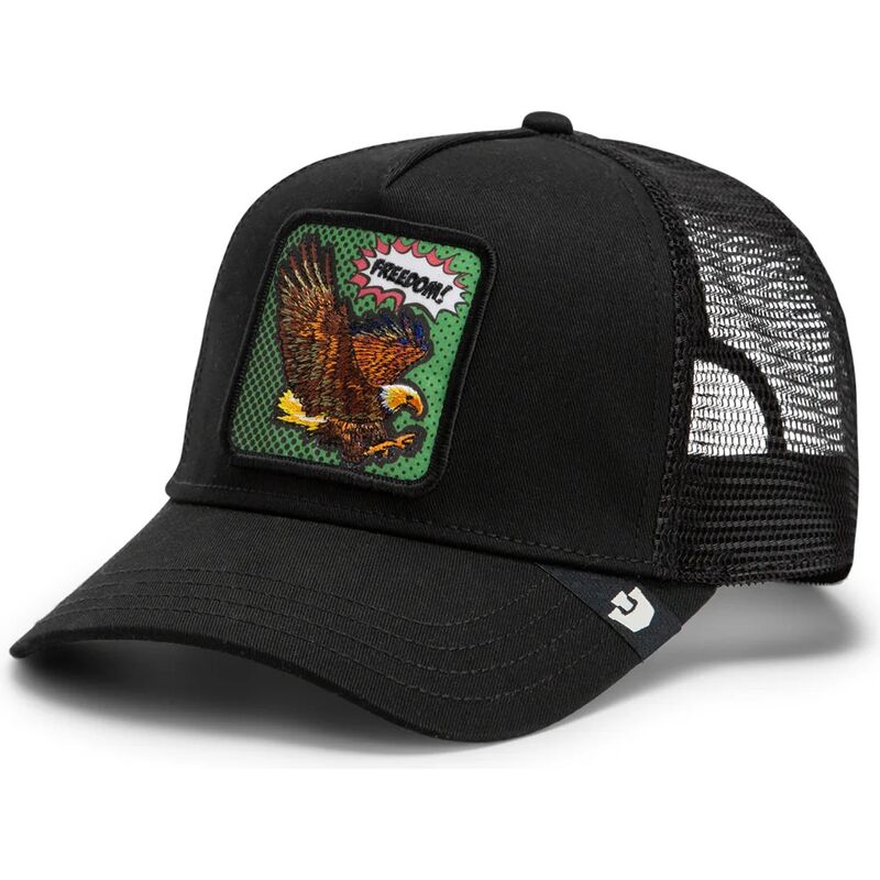goorin-bros-eagle-freedom-eagle-pop-art-strikes-back-the-farm-black-trucker-hat goorin-bros-eagle-freedom-eagle-pop-art-strikes-back-the-farm-black-trucker-hat