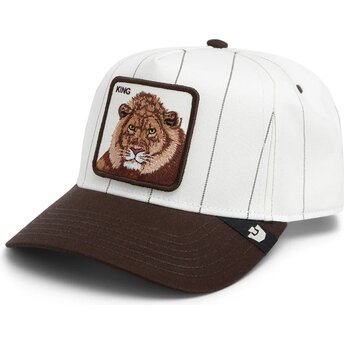 Goorin Bros. Curved Brim Lion Pinstripe Lion King Playmakers The Farm Grey and Brown Snapback Cap