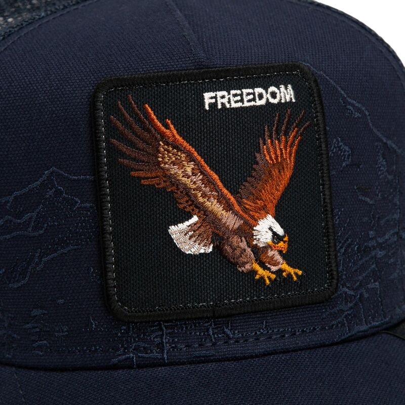 goorin-bros-eagle-eagle-badlands-freedom-the-farm-navy-blue-trucker-hat goorin-bros-eagle-eagle-badlands-freedom-the-farm-navy-blue-trucker-hat