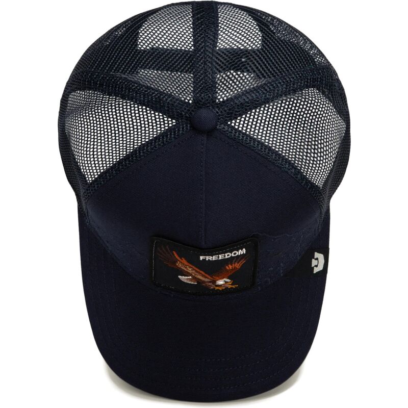 goorin-bros-eagle-eagle-badlands-freedom-the-farm-navy-blue-trucker-hat goorin-bros-eagle-eagle-badlands-freedom-the-farm-navy-blue-trucker-hat