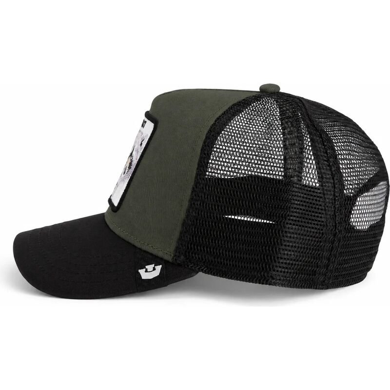 casquette-trucker-verte-et-noire-raton-laveur-bandit-original-recipe-the-farm-goorin-bros