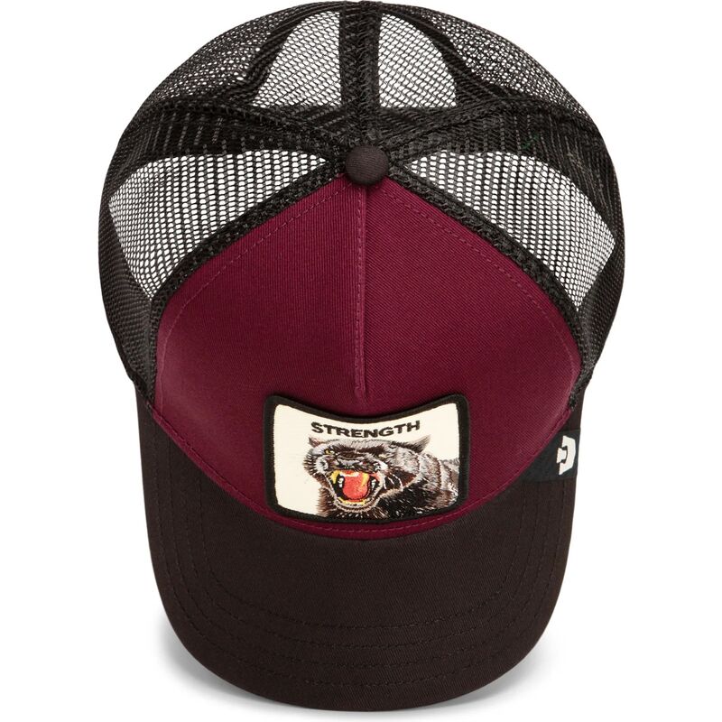 casquette-trucker-grenat-et-noire-panthere-strength-panther-original-recipe-the-farm-goorin-bros