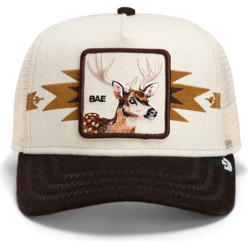goorin-bros-deer-canyon-bae-trailblazer-the-farm-cream-and-brown-trucker-hat goorin-bros-deer-canyon-bae-trailblazer-the-farm-cream-and-brown-trucker-hat