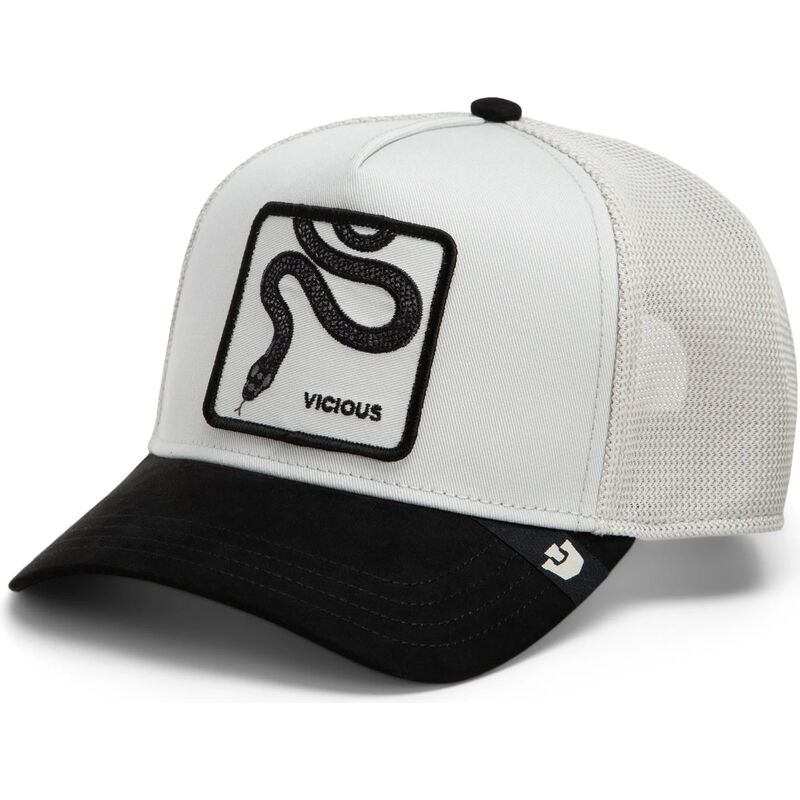 casquette-trucker-blanche-et-noire-serpent-digital-vicious-split-decision-the-farm-goorin-bros
