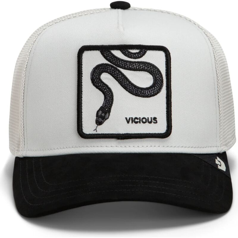 casquette-trucker-blanche-et-noire-serpent-digital-vicious-split-decision-the-farm-goorin-bros