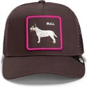 casquette-trucker-marron-chien-shadow-bull-terrier-off-the-leash-the-farm-goorin-bros
