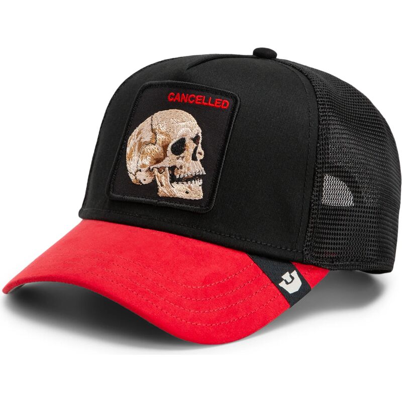 goorin-bros-cancelled-skull-trucker-microsuede-the-farm-black-and-red-trucker-hat