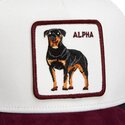 casquette-trucker-blanche-et-grenat-rottweiler-suede-alpha-microsuede-the-farm-goorin-bros