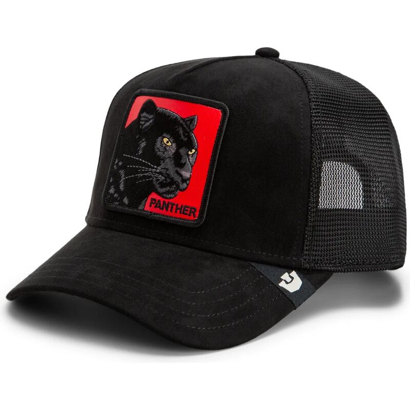 casquette-trucker-noire-et-rouge-panthere-pantera-nera-rossa-microsuede-the-farm-goorin-bros