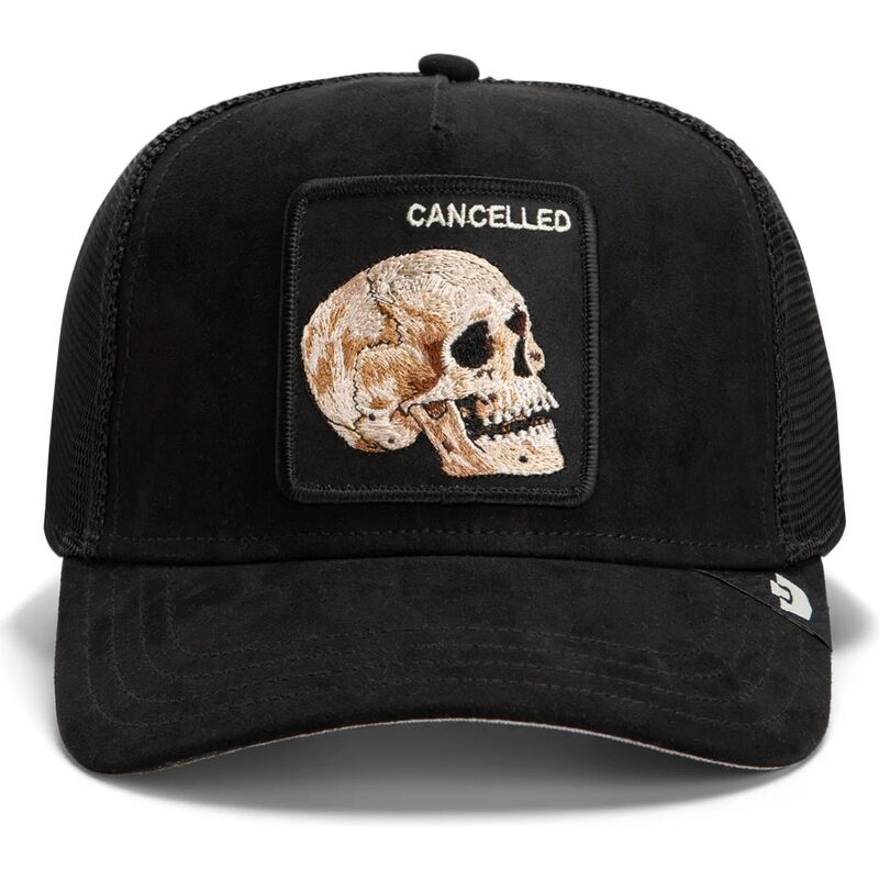casquette-trucker-noire-crane-suede-cancelled-skull-microsuede-the-farm-goorin-bros