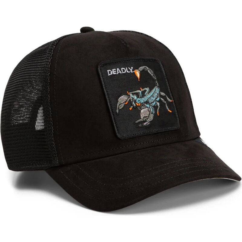 casquette-trucker-noire-scorpion-suede-scorpion-microsuede-the-farm-goorin-bros