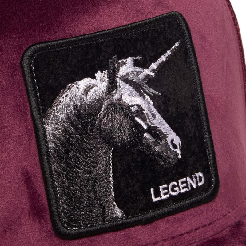 casquette-trucker-grenat-licorne-velour-legend-the-farm-goorin-bros
