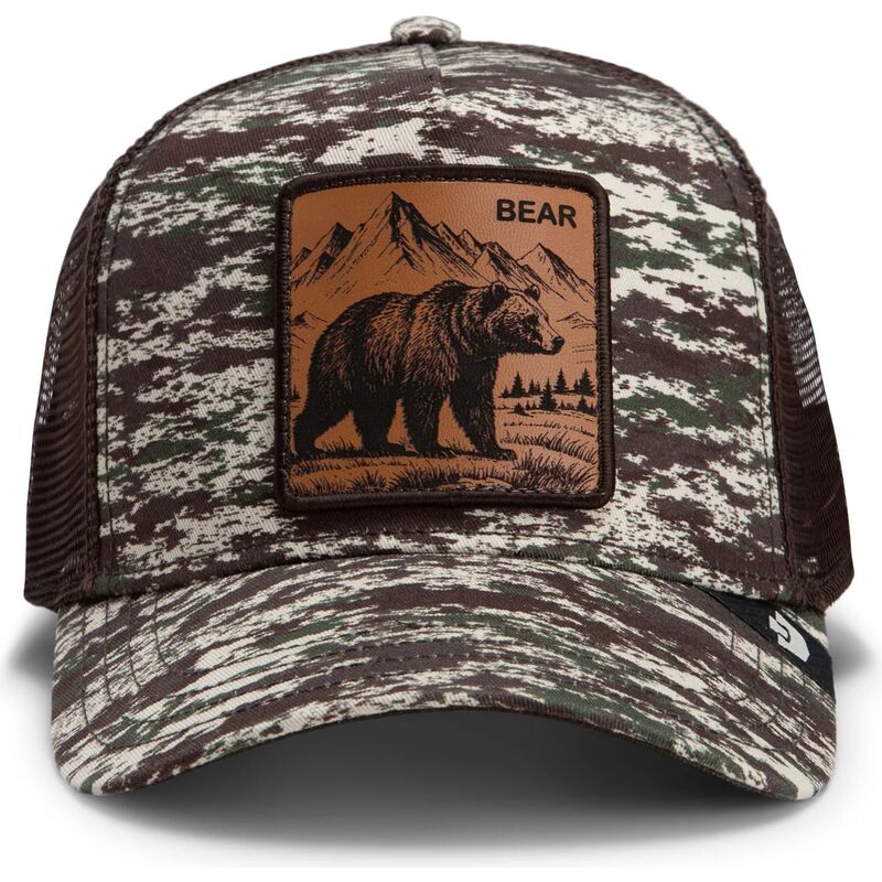 casquette-trucker-camouflage-et-marron-ours-engraved-bear-camo-glitch-the-farm-goorin-bros casquette-trucker-camouflage-et-marron-ours-engraved-bear-camo-glitch-the-farm-goorin-bros