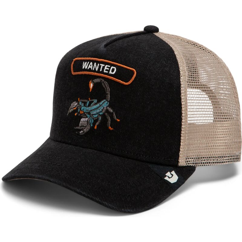casquette-trucker-noire-et-beige-scorpion-wanted-rocker-denim-after-dark-the-farm-goorin-bros casquette-trucker-noire-et-beige-scorpion-wanted-rocker-denim-after-dark-the-farm-goorin-bros