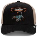 casquette-trucker-noire-et-beige-scorpion-wanted-rocker-denim-after-dark-the-farm-goorin-bros