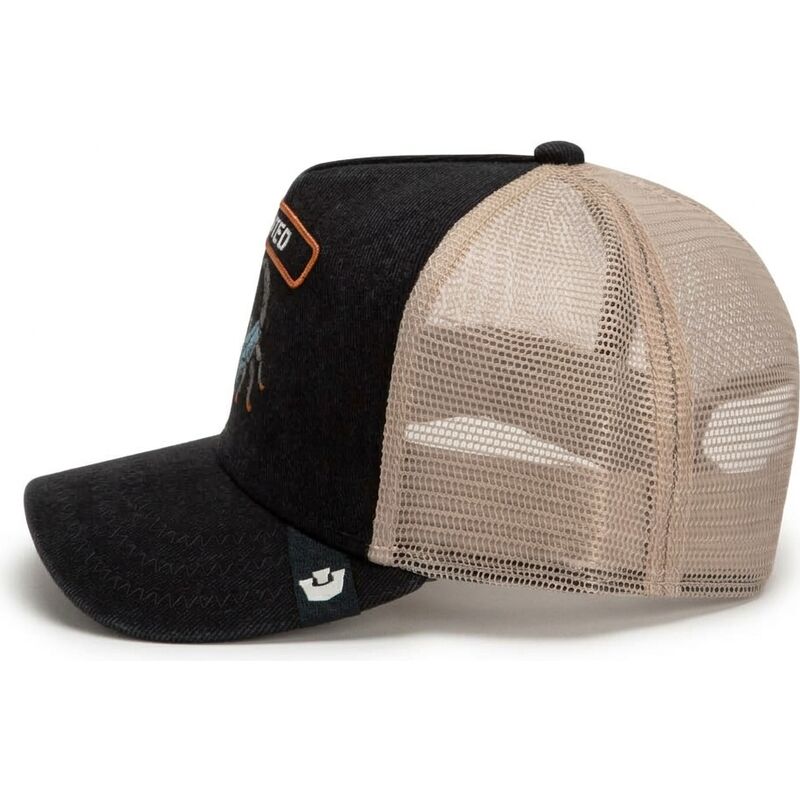 goorin-bros-scorpion-wanted-rocker-denim-after-dark-the-farm-black-and-beige-trucker-hat goorin-bros-scorpion-wanted-rocker-denim-after-dark-the-farm-black-and-beige-trucker-hat