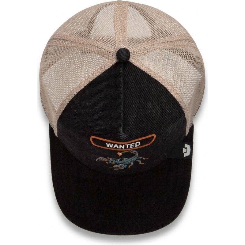 casquette-trucker-noire-et-beige-scorpion-wanted-rocker-denim-after-dark-the-farm-goorin-bros casquette-trucker-noire-et-beige-scorpion-wanted-rocker-denim-after-dark-the-farm-goorin-bros