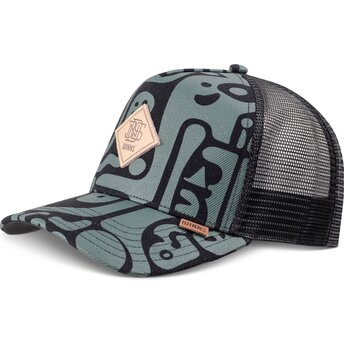 Djinns HFT Denim Oracle Green and Black Trucker Hat