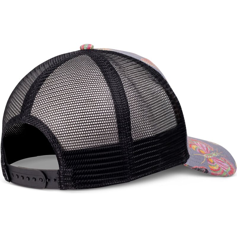 casquette-trucker-multicolore-et-noire-hft-butterfly-linen-djinns casquette-trucker-multicolore-et-noire-hft-butterfly-linen-djinns