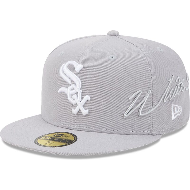 new-era-flat-brim-59fifty-side-script-chicago-white-sox-mlb-grey-fitted-cap