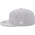 new-era-flat-brim-59fifty-side-script-chicago-white-sox-mlb-grey-fitted-cap