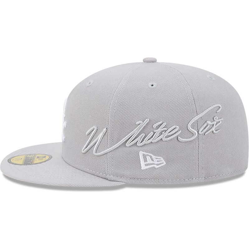 new-era-flat-brim-59fifty-side-script-chicago-white-sox-mlb-grey-fitted-cap