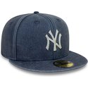 casquette-plate-bleue-marine-ajustee-59fifty-washed-new-york-yankees-mlb-new-era