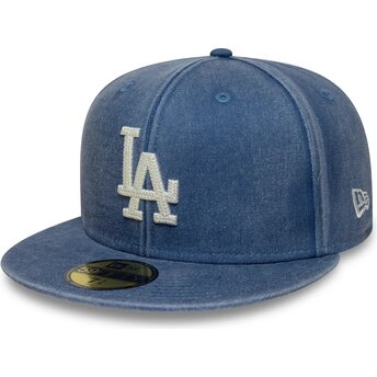 New Era Flat Brim 59FIFTY Washed Los Angeles Dodgers MLB Blue Fitted Cap