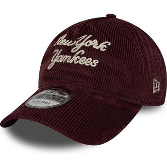Casquette courbée grenat ajustable 9TWENTY A Frame Cord Script New York Yankees MLB New Era