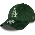 casquette-courbee-verte-snapback-pour-femme-avec-logo-vert-9forty-m-crown-chunky-cord-los-angeles-dodgers-mlb-new-era