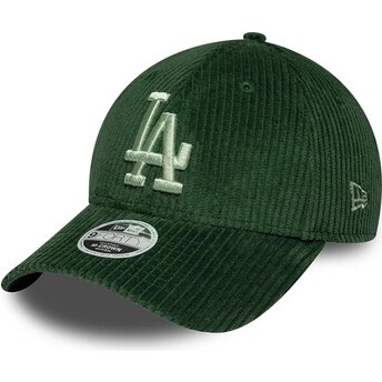 Casquette courbée verte snapback pour femme avec logo vert 9FORTY M-Crown Chunky Cord Los Angeles Dodgers MLB New Era