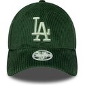 casquette-courbee-verte-snapback-pour-femme-avec-logo-vert-9forty-m-crown-chunky-cord-los-angeles-dodgers-mlb-new-era