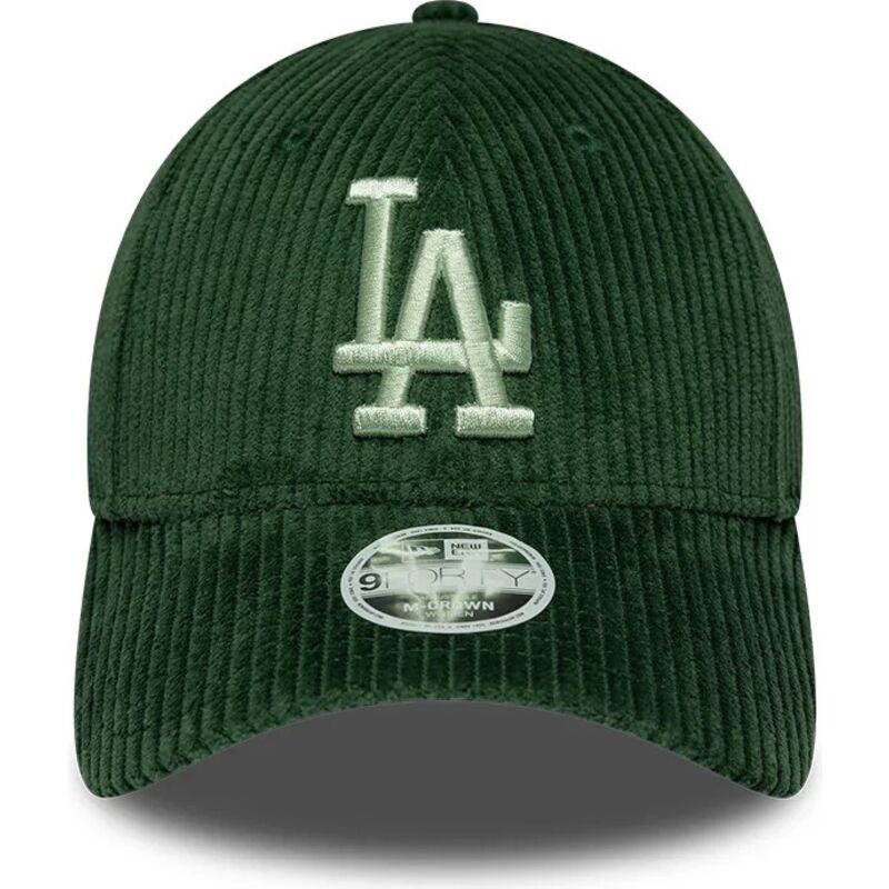 casquette-courbee-verte-snapback-pour-femme-avec-logo-vert-9forty-m-crown-chunky-cord-los-angeles-dodgers-mlb-new-era