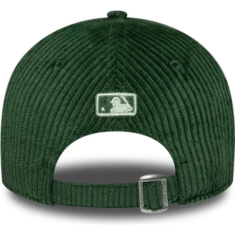 casquette-courbee-verte-snapback-pour-femme-avec-logo-vert-9forty-m-crown-chunky-cord-los-angeles-dodgers-mlb-new-era