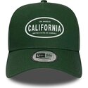 casquette-courbee-verte-snapback-e-frame-rubber-logo-california-los-angeles-new-era