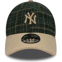 new-era-curved-brim-9twenty-mix-check-new-york-yankees-mlb-green-and-beige-adjustable-cap