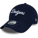 casquette-courbee-bleue-marine-ajustable-pour-femme-9twenty-cord-script-los-angeles-dodgers-mlb-new-era