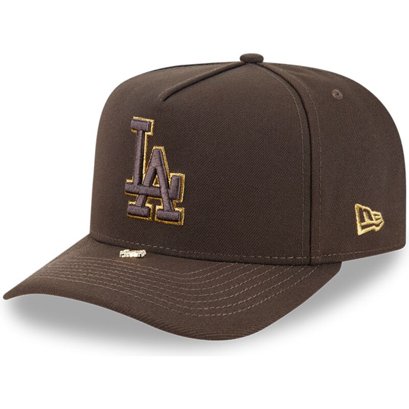casquette-courbee-marron-snapback-9fifty-a-frame-precurved-visor-pin-los-angeles-dodgers-mlb-new-era