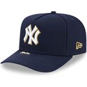 new-era-curved-brim-9fifty-a-frame-precurved-visor-pin-new-york-yankees-mlb-navy-blue-snapback-cap