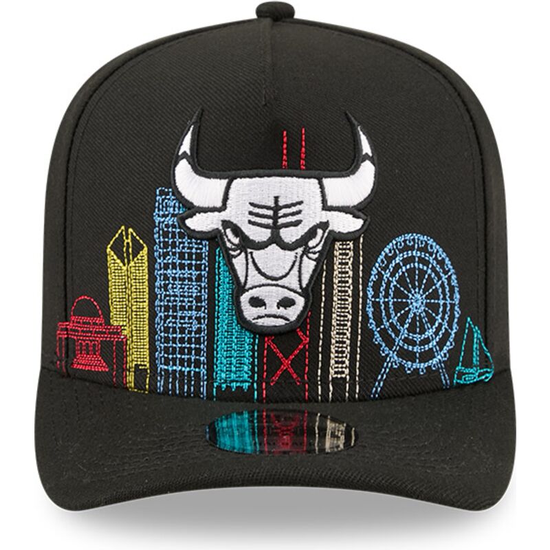 casquette-courbee-noire-snapback-9fifty-a-frame-precurved-skyline-chicago-bulls-nba-new-era